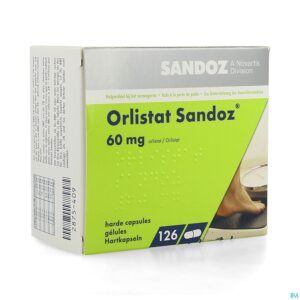 Packshot Orlistat Sandoz Harde Caps 126 X 60mg