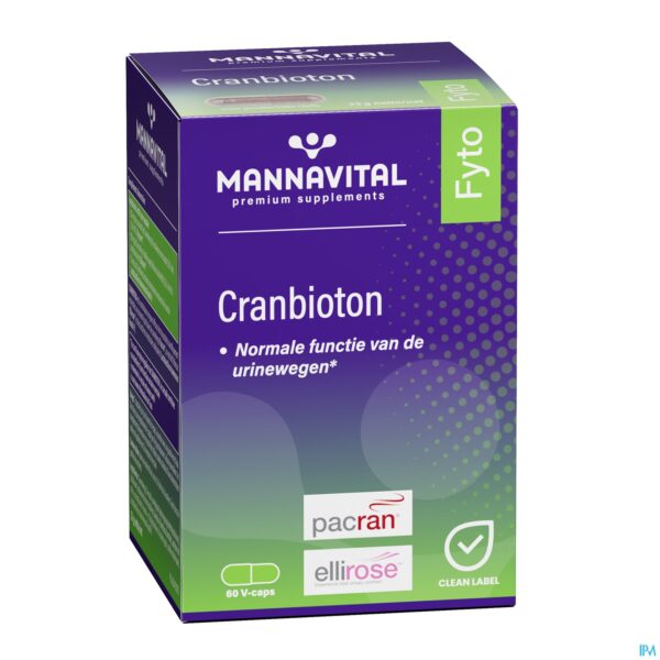 Packshot Mannavital Cranbioton V-caps 60
