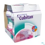 Packshot Cubitan Aardbei 4x200ml