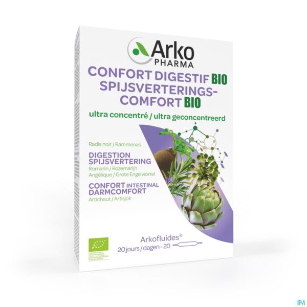Packshot Arkofluide Spijsverteringcomfort Bio Amp 20 Packshot Arkofluide Spijsverteringcomfort Bio Amp 20