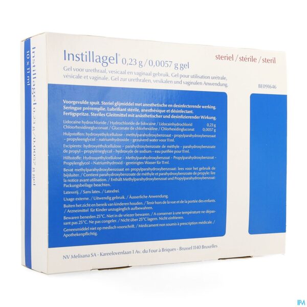 Packshot Instillagel Melisana 10 X 11ml