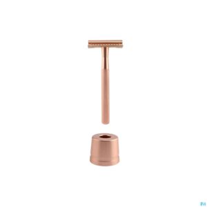 Packshot Wondr Safety Razor + Houder Rose Goud