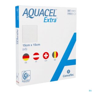 Packshot Aquacel Extra Verb Hydrofiber+versterk. 15x15cm 5