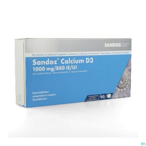 Packshot Sandoz Calcium D3 Kauwtabletten 90x1000 mg/880ie