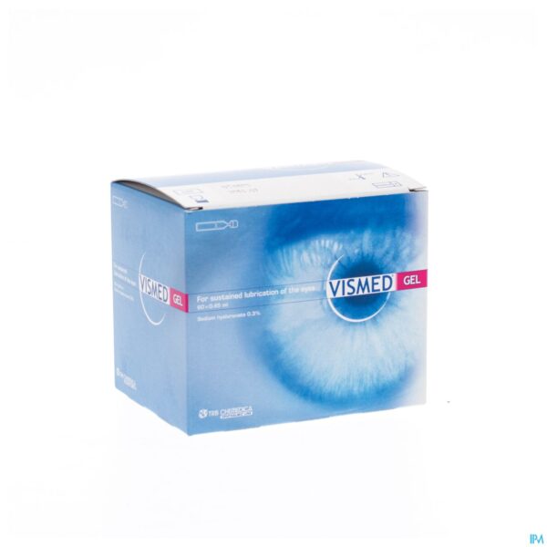 Packshot Vismed Gel Bevochtigen Ogen 0,3% Fl 60 X 0,45ml
