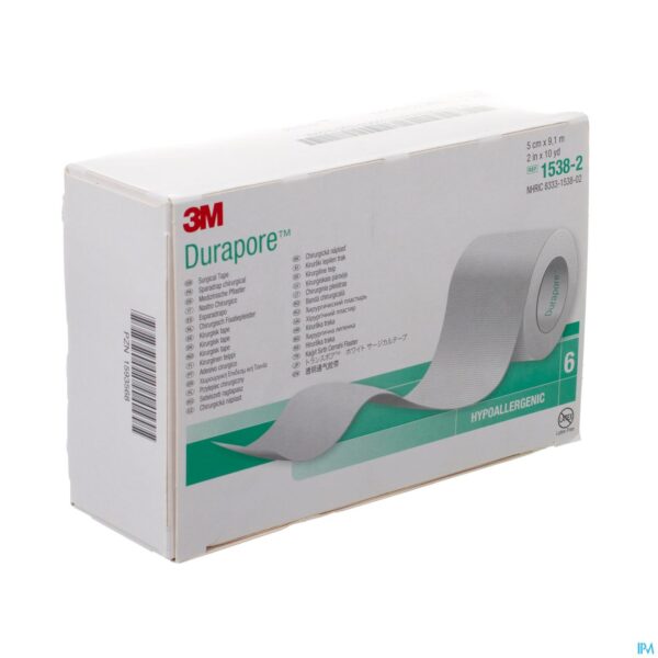 Packshot Durapore 3m Pleister Kunstzijde 50mmx9m 6 1538/2