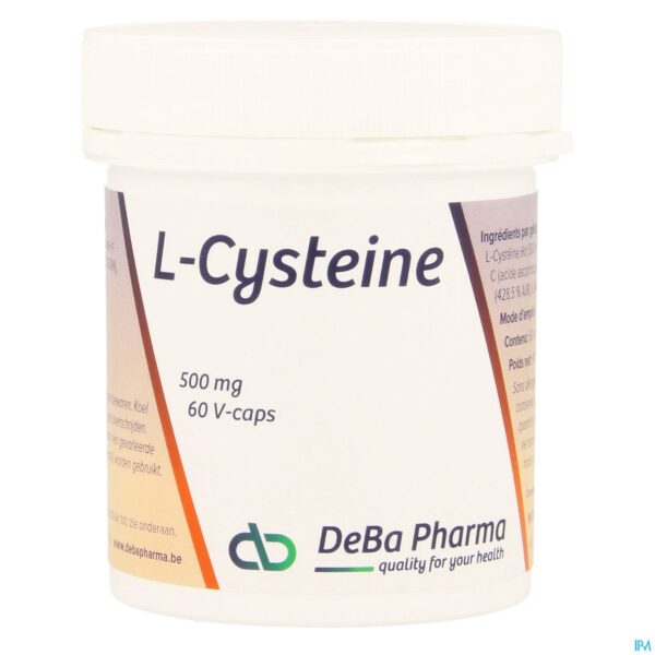 Packshot l-cysteine 500mg + Vit C-b6 V-caps 60 Deba
