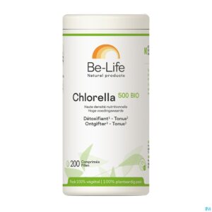 Packshot Chlorella 500 Bio Be Life Tabl 200