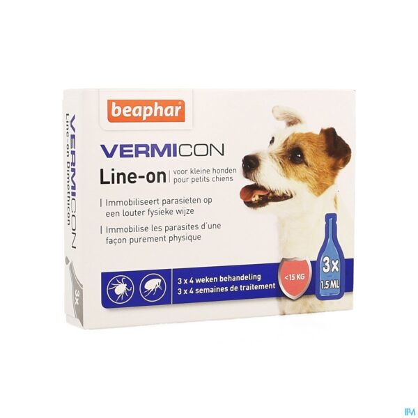 Packshot Beaphar Vermicon Line-on Kleine Hond 3x1,5ml Packshot Beaphar Vermicon Line-on Kleine Hond 3x1,5ml