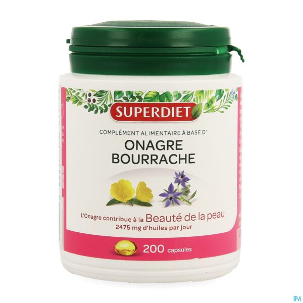Packshot Superdiet Onagre Bourrache Caps 200