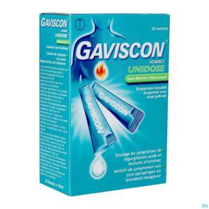 Packshot Gaviscon Advance Orale Susp. Munt Ud Zakje 20x10ml