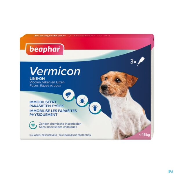 Packshot Beaphar Vermicon Line-on Kleine Hond 3x1,5ml Packshot Beaphar Vermicon Line-on Kleine Hond 3x1,5ml