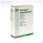 Packshot Curapor Transparant Steriel 10cmx15cm 25 13103