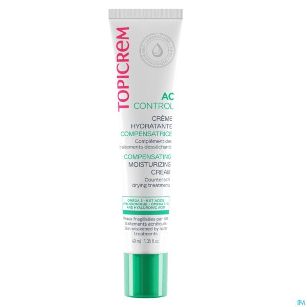 Packshot Topicrem Ac Hydra Compenserende Creme Tube 40ml Packshot Topicrem Ac Hydra Compenserende Creme Tube 40ml