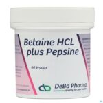 Packshot Betaine Hcl + Pesine V-caps 60 Deba