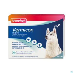 Packshot Beaphar Vermicon Line-on Middelgrote Hond 3x3ml