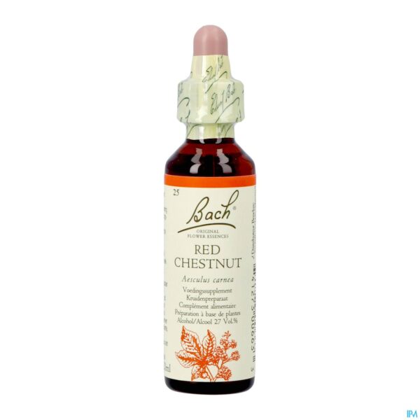 Packshot Bach Flower Remedie 25 Red Chestnut 20ml Packshot Bach Flower Remedie 25 Red Chestnut 20ml