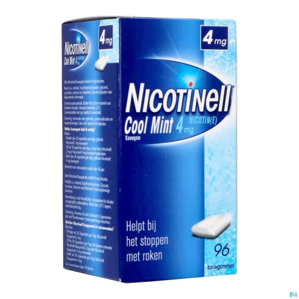 Packshot Nicotinell Cool Mint 4mg Kauwgom 96 Packshot Nicotinell Cool Mint 4mg Kauwgom 96
