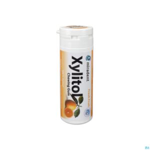 Packshot Miradent Kauwgom Xylitol Fruit Z/suiker 30