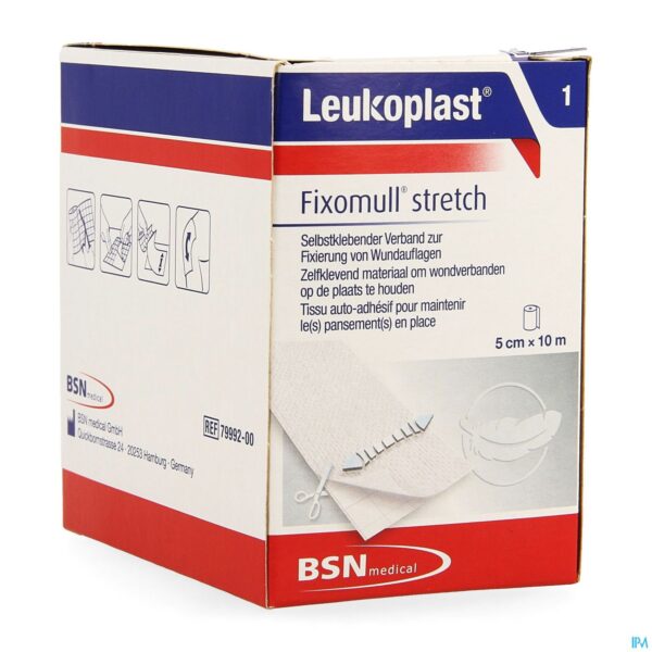 Packshot Fixomull Stretch 5cmx10m 1 Leukoplast