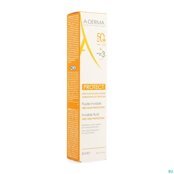 Packshot Aderma Protect Fluide Invisible 40ml Packshot Aderma Protect Fluide Invisible 40ml