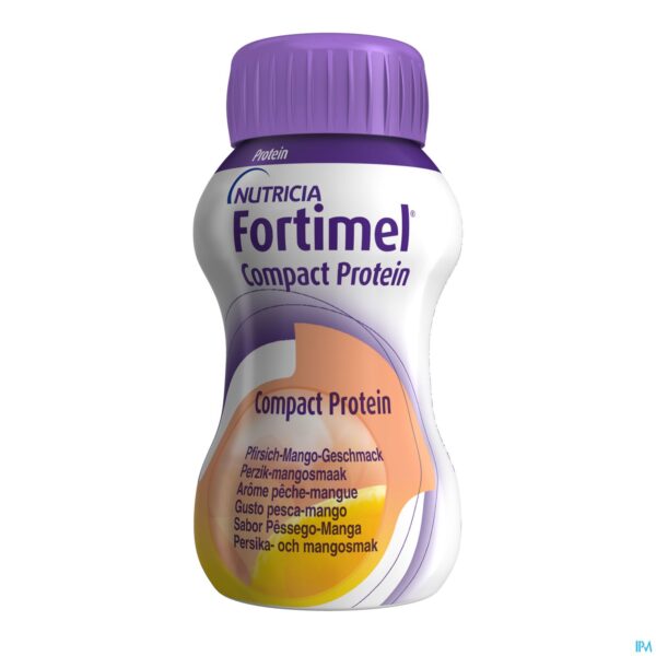 Productshot Fortimel Compact Protein Perzik-mango 4x125ml