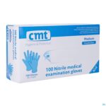 Packshot Cmt Handschoenen Nitril Blauw Z/poeder M 100