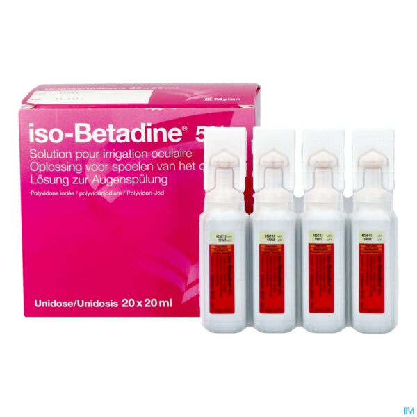 Productshot Iso Betadine Sol Oculaire-spoelen Oog 20udx20ml 5%
