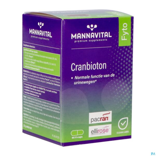 Packshot Mannavital Cranbioton V-caps 60