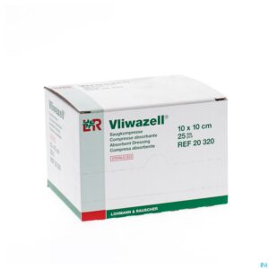 Packshot Vliwazell Kp Steriel 10x10cm 25 20320