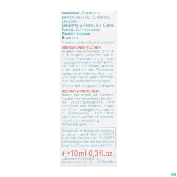 Packshot Puressentiel Eo Cipres Bio Expert 10ml