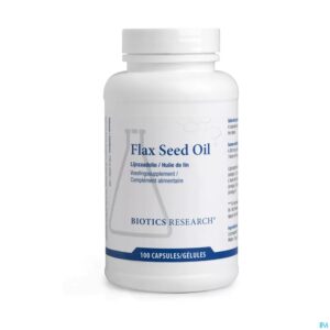 Packshot Flax Seed Oil Biotics Caps 100
