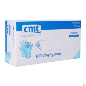 Packshot Cmt Handschoenen Vinyl Blauw Z/poeder M 100