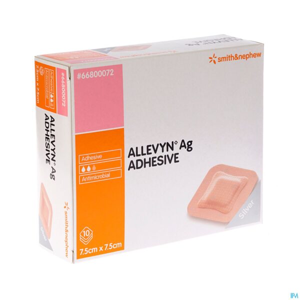 Packshot Allevyn Ag Adhesive Ster 7,5x 7,5cm 10 66800072