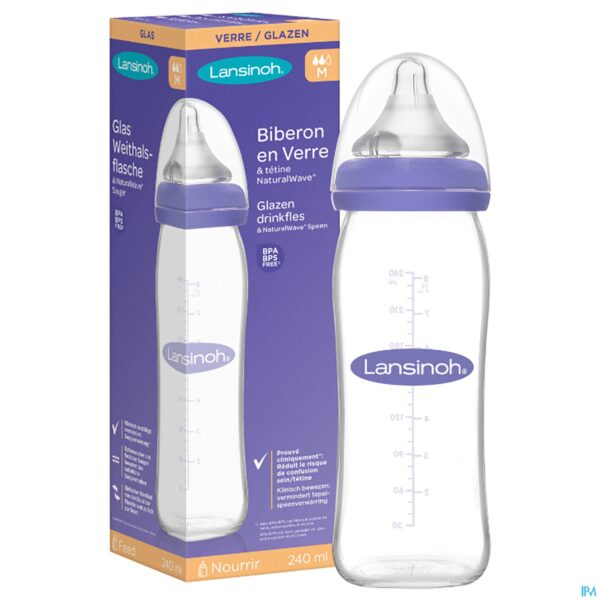 Productshot Lansinoh Zuigfles Glas + Speen 240ml 4