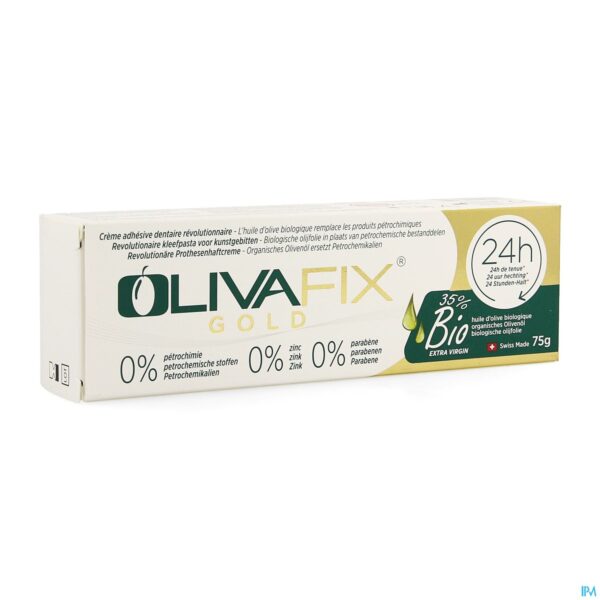 Packshot Olivafix Hechtcreme Kunstgebit Tube 75g