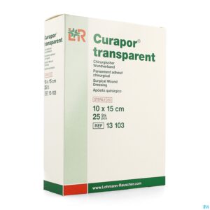 Packshot Curapor Transparant Steriel 10cmx15cm 25 13103