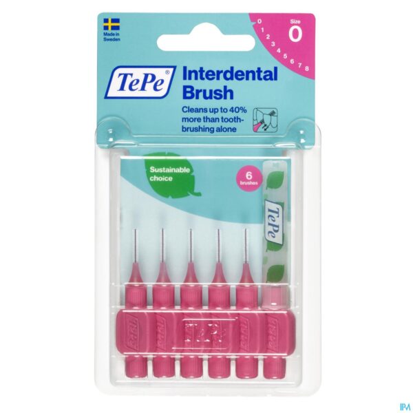Packshot Tepe Interdental Brush 0,40mm Pink 6 Packshot Tepe Interdental Brush 0,40mm Pink 6