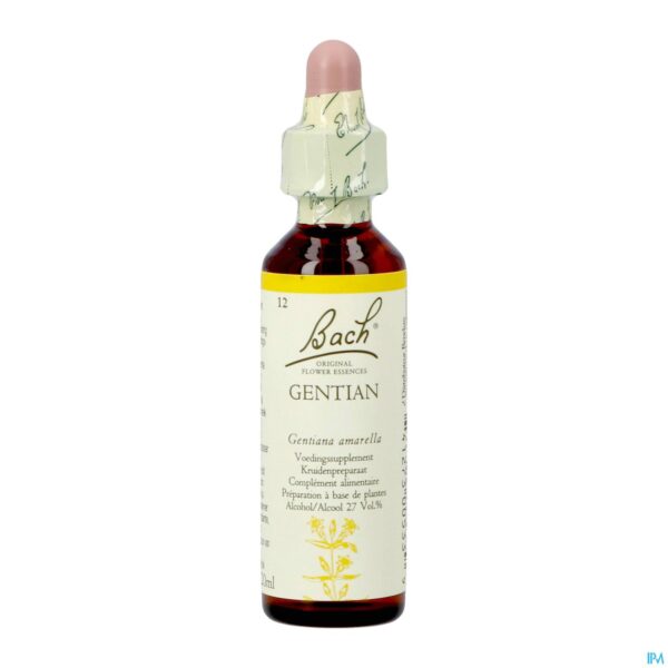 Packshot Bach Flower Remedie 12 Gentian 20ml Packshot Bach Flower Remedie 12 Gentian 20ml