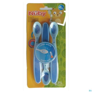 Packshot Nûby Zachte en warmtegevoelige lepel - 3 stk - 3m+