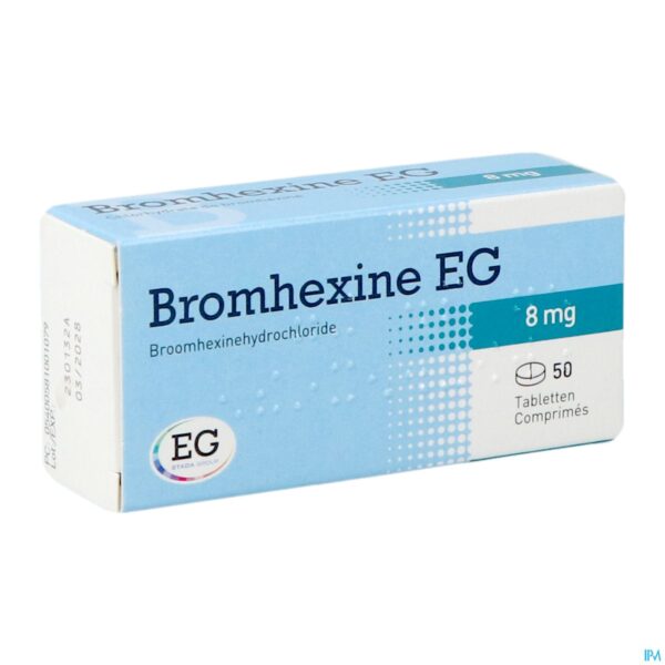 Packshot Bromhexine EG Tabl 50 X 8Mg Packshot Bromhexine EG Tabl 50 X 8Mg
