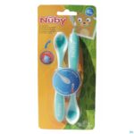 Packshot Nûby Warmtegevoelige lepel met zachte rand - 2stk – 3m+