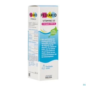 Packshot Pediakid Vitamine D3 Sol Buv Fl 20ml