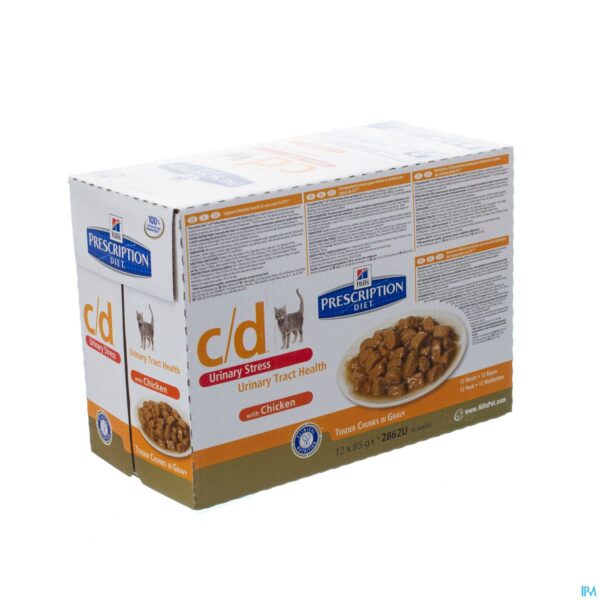 Packshot Prescription Diet Feline C/d Stress Chicken 12x85g
