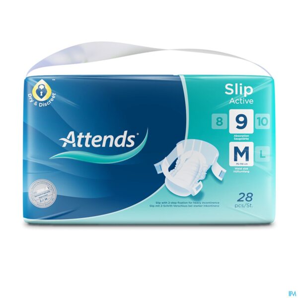 Packshot Attends Slip Active 9 Medium 1x28