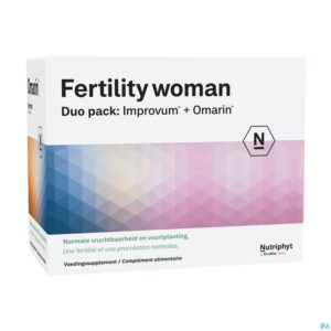 Packshot Fertility woman Duo 60 tab Improvum + 60 softgels Omarin