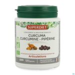 Packshot Superdiet Curcuma Curcumine Piperine Caps 120
