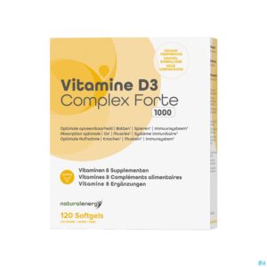 Packshot Vitamine D Complex Forte 1000ui 120 Natural Energy