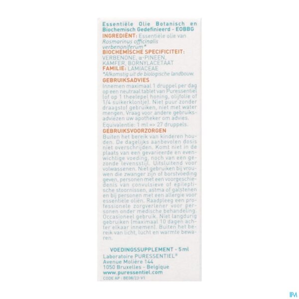 Packshot Puressentiel Eo Rozemarijn Verbena Bio5ml