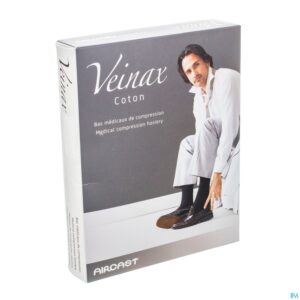 Packshot Veinax Kous Katoen Man 2 Lang Zwart Maat 1